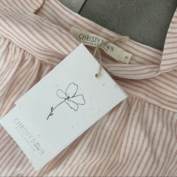 NEW Christy Dawn The Benny Dress in Pink Harvest Stripe linen blend size XS - Picture 8 of 9